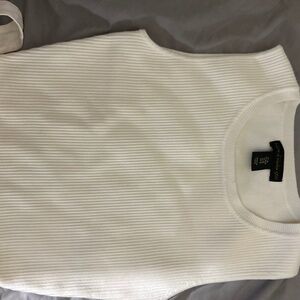 House of Harlow 1960 White Ribbed Tank Medium White